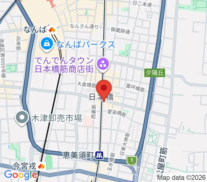 サウンドノート大阪の地図