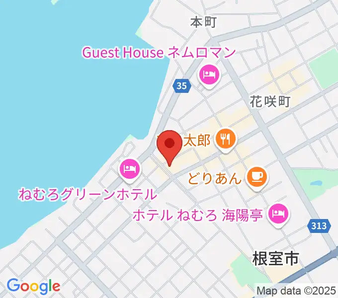 根室ハイワットホールの地図