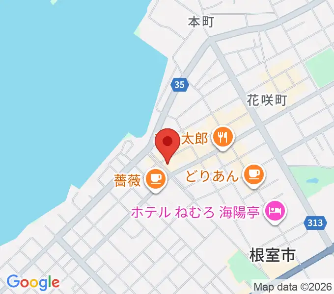 根室ハイワットホールの地図
