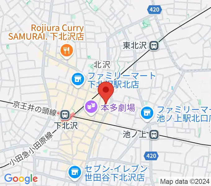 小劇場B1の地図