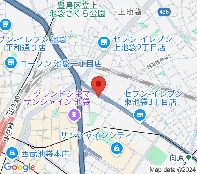 コアミュージックスクール 池袋校の地図