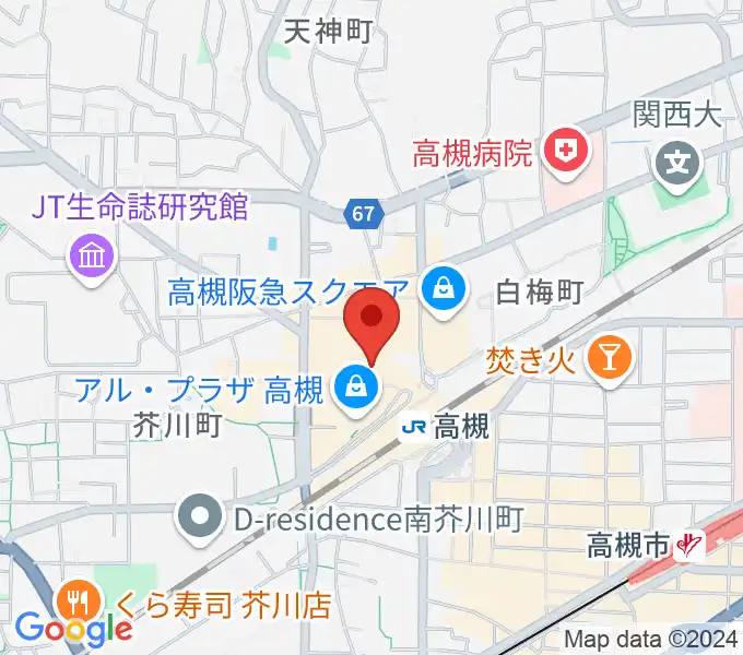 高槻シード音楽教室の地図