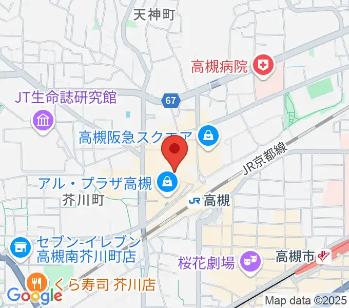 高槻シード音楽教室の地図