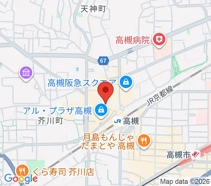 高槻シード音楽教室の地図