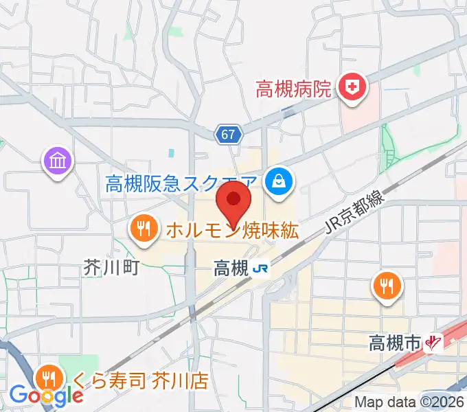 高槻シード音楽教室の地図
