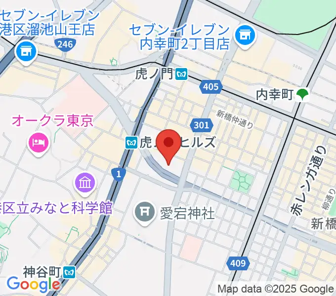 虎ノ門ヒルズフォーラムの地図