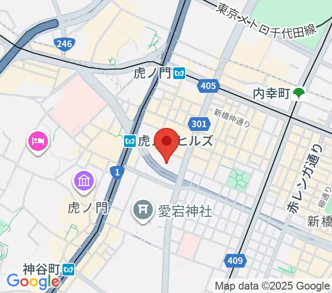 虎ノ門ヒルズフォーラムの地図