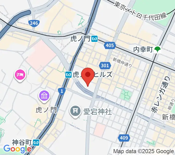 虎ノ門ヒルズフォーラムの地図