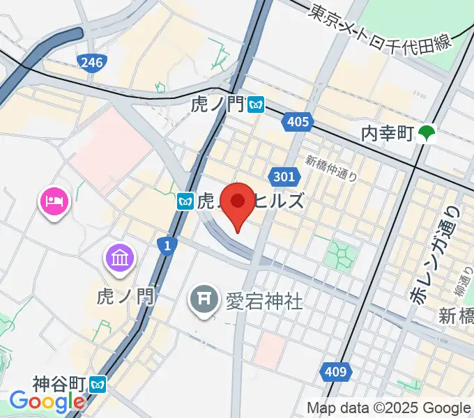 虎ノ門ヒルズフォーラムの地図