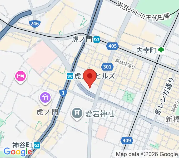 虎ノ門ヒルズフォーラムの地図