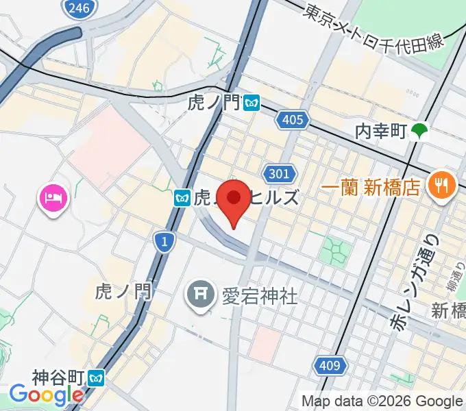 虎ノ門ヒルズフォーラムの地図