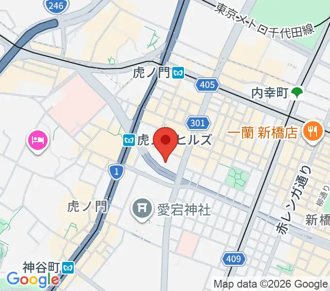 虎ノ門ヒルズフォーラムの地図