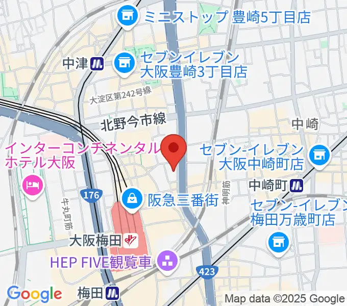 島村楽器 梅田茶屋町店の地図