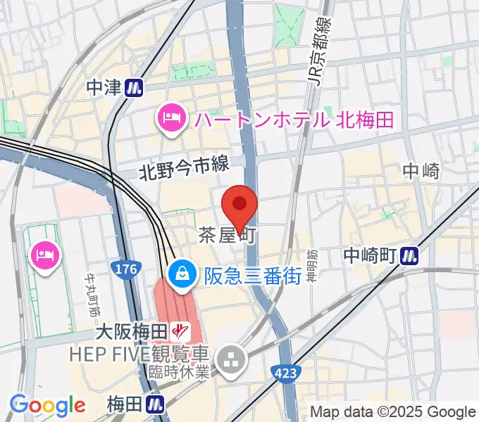 島村楽器 梅田茶屋町店の地図
