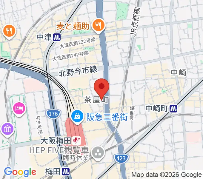 島村楽器 梅田茶屋町店の地図