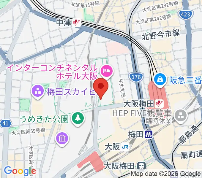 島村楽器 グランフロント大阪の地図