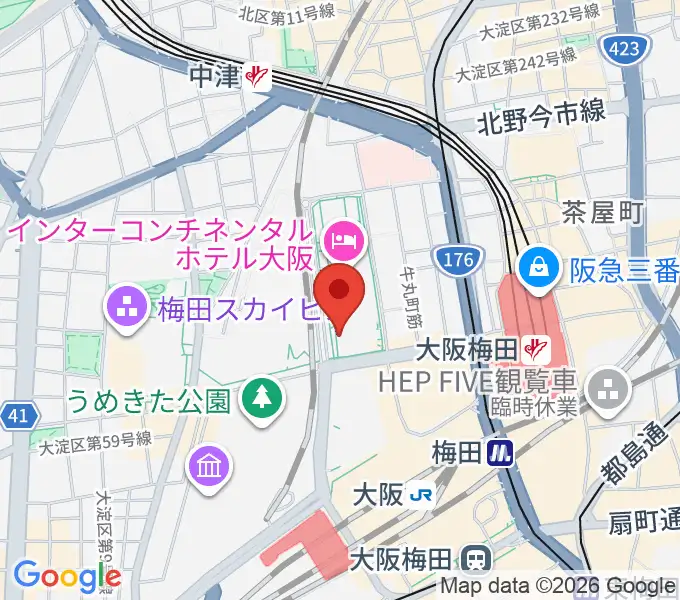 島村楽器 グランフロント大阪の地図