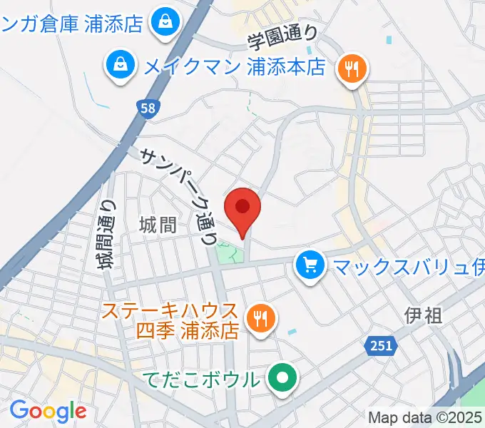 ミュージックハウスの地図