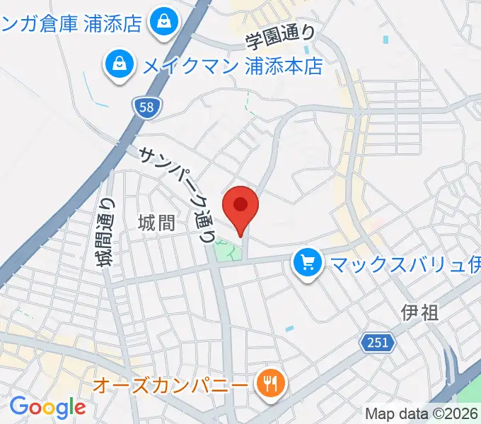 ミュージックハウスの地図