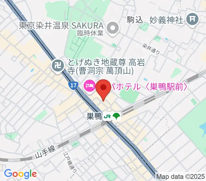 巣鴨 獅子王の地図