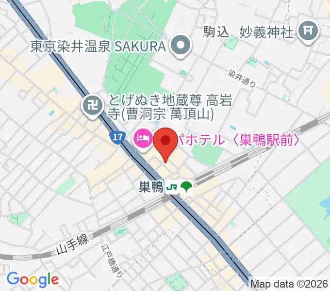 巣鴨 獅子王の地図