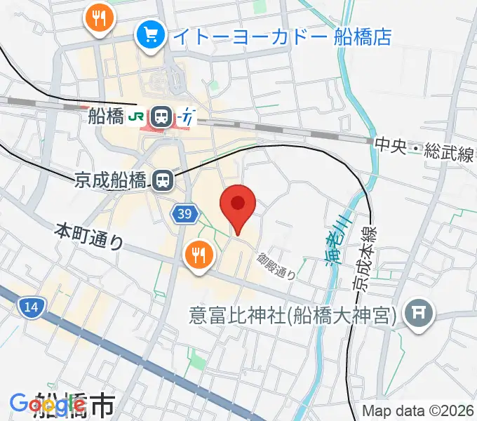船橋市勤労市民センターの地図