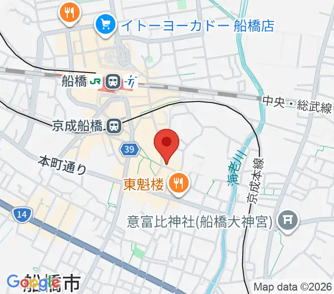 船橋市勤労市民センターの地図
