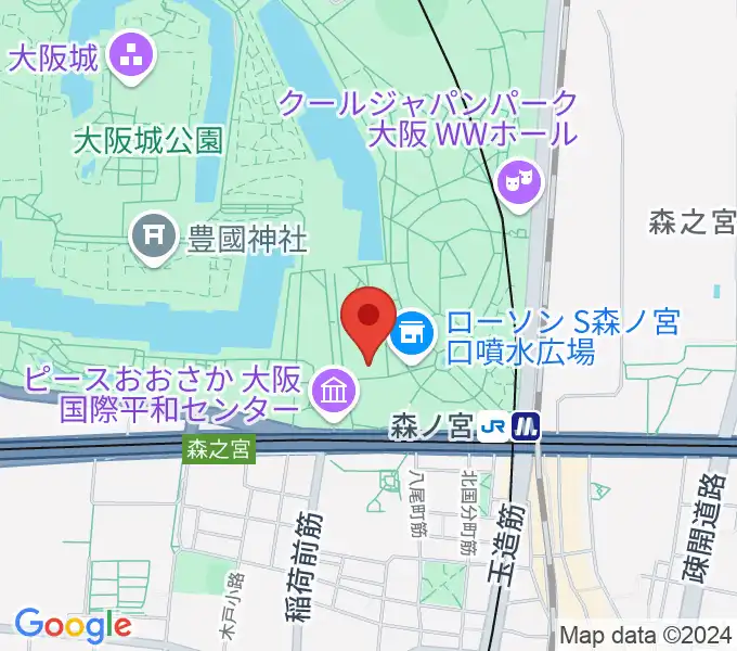 大阪城音楽堂の地図