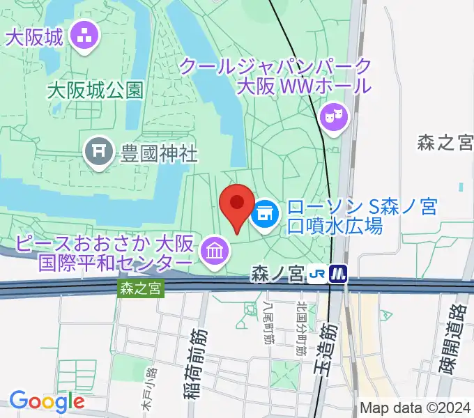 大阪城音楽堂の地図