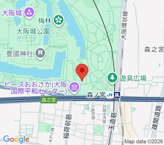大阪城音楽堂の地図