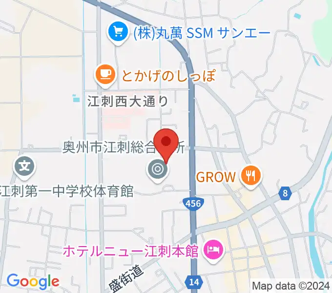 江刺体育文化会館 ささらホールの地図