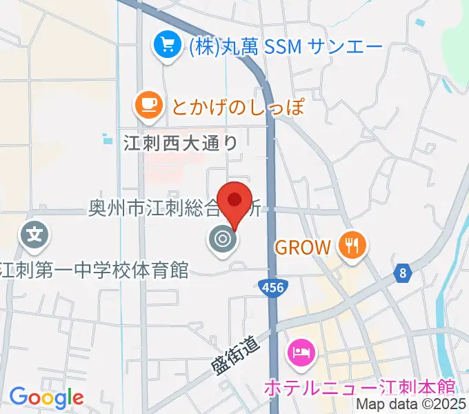 江刺体育文化会館 ささらホールの地図