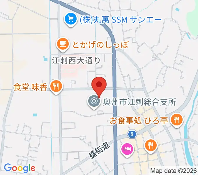 江刺体育文化会館 ささらホールの地図