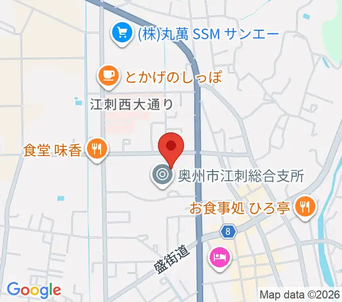 江刺体育文化会館 ささらホールの地図