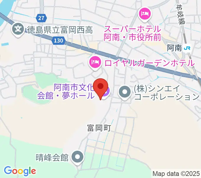 夢ホール（阿南市文化会館）の地図