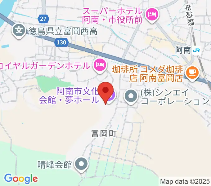 夢ホール（阿南市文化会館）の地図