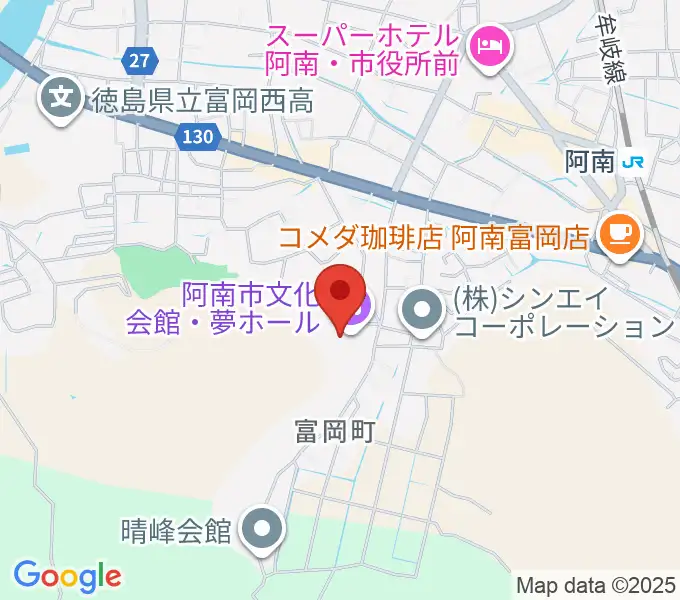 夢ホール(阿南市文化会館)の地図
