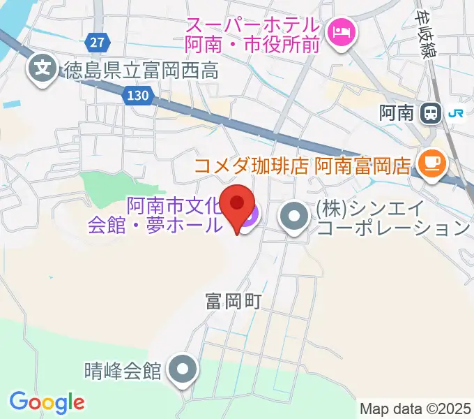 夢ホール(阿南市文化会館)の地図