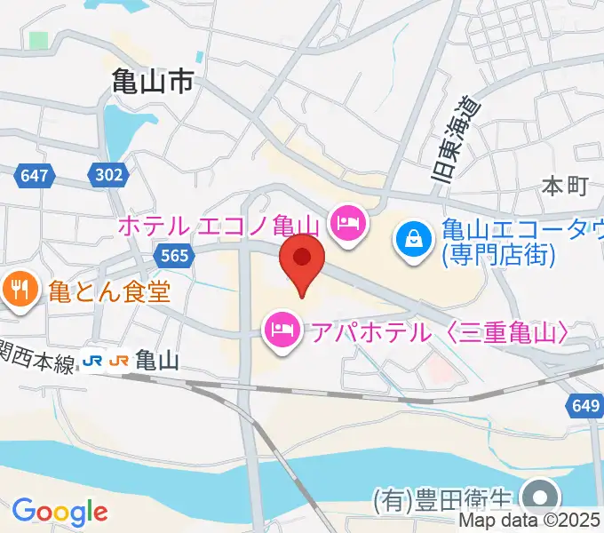 亀山市文化会館の地図