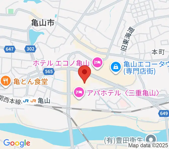 亀山市文化会館の地図