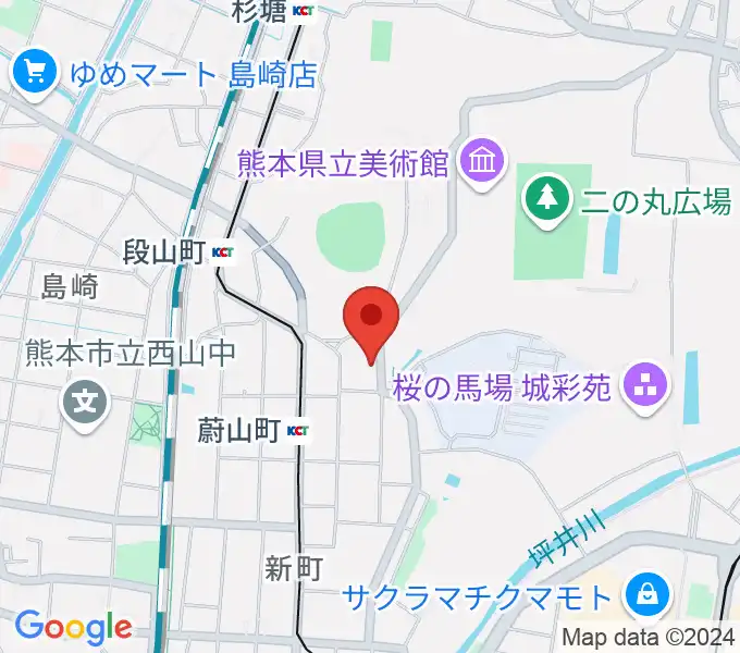 熊本市子ども文化会館の地図