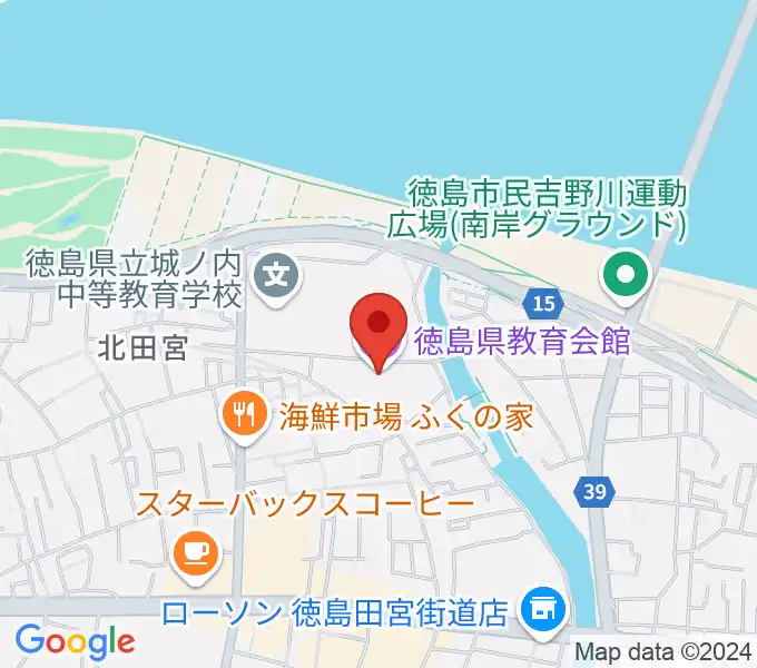 徳島県教育会館の地図