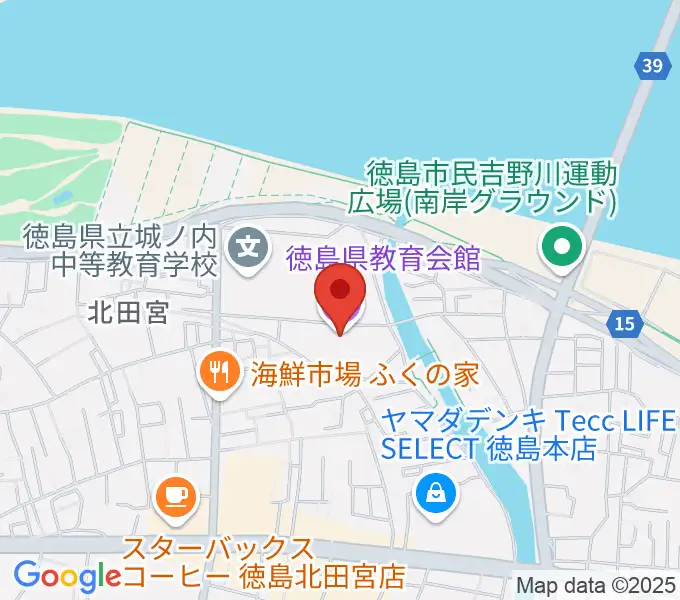 徳島県教育会館の地図