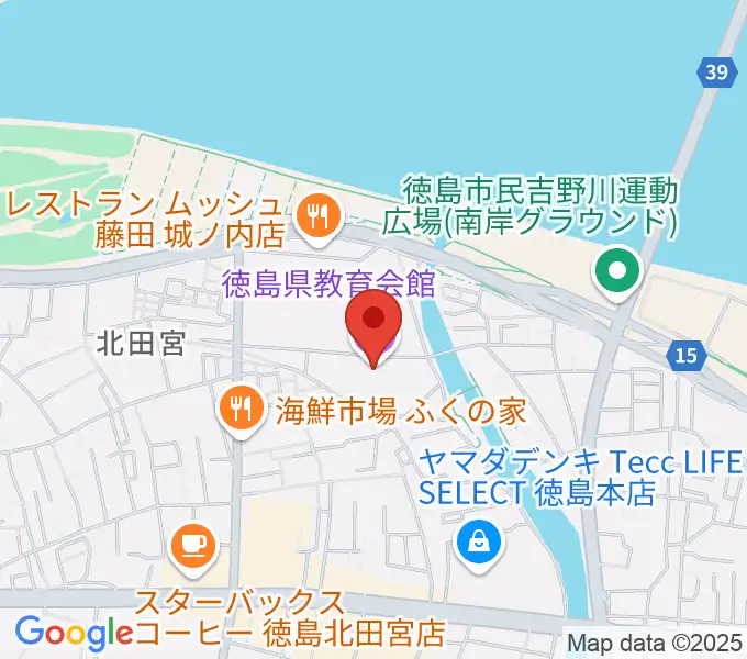 徳島県教育会館の地図