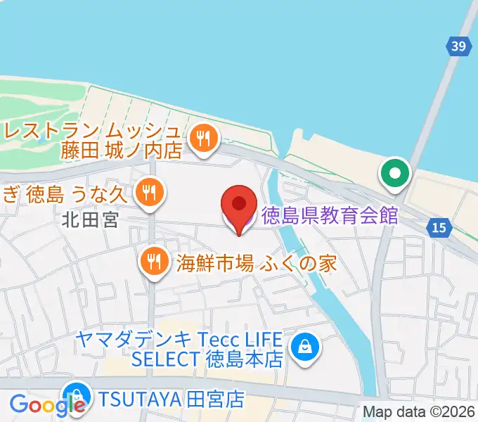 徳島県教育会館の地図