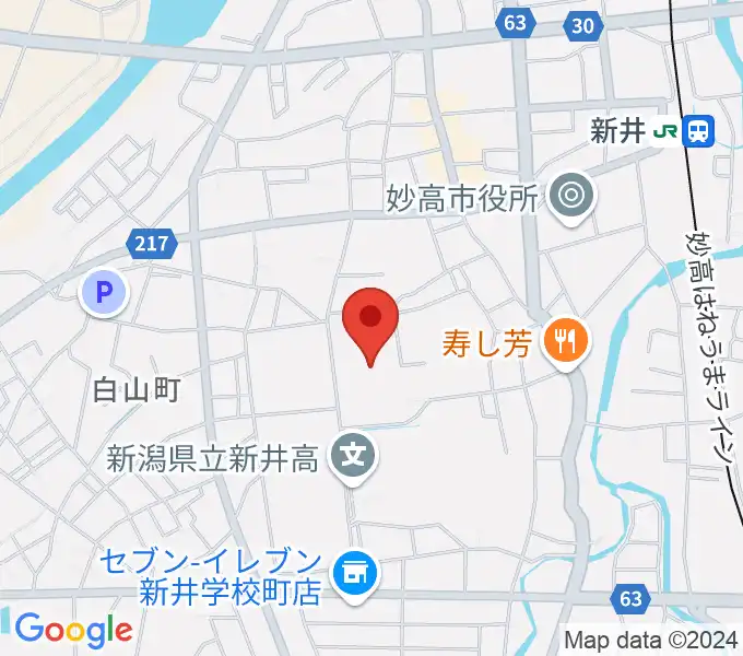 妙高市文化ホールの地図