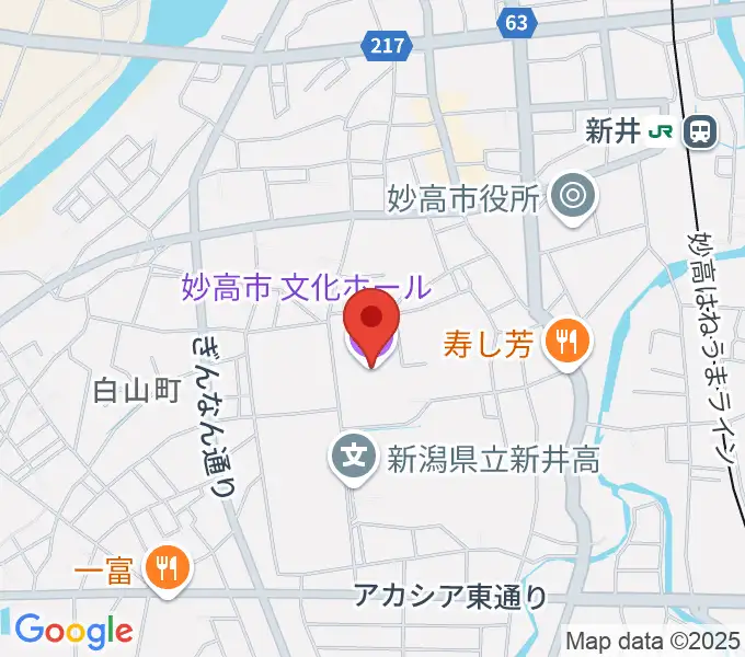 妙高市文化ホールの地図