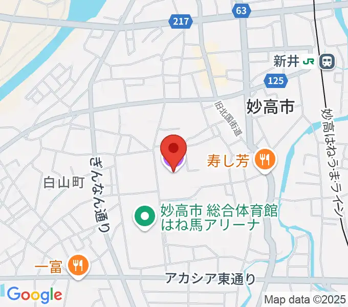 妙高市文化ホールの地図