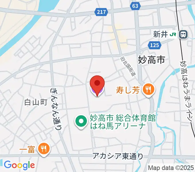妙高市文化ホールの地図