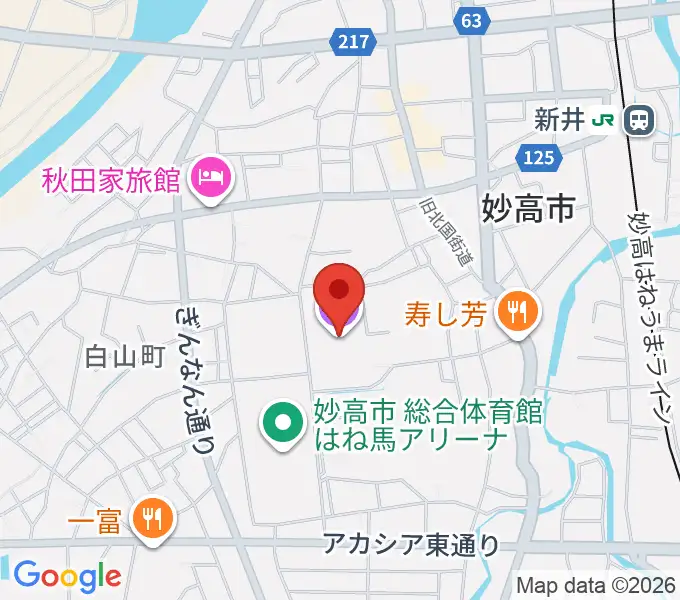 妙高市文化ホールの地図